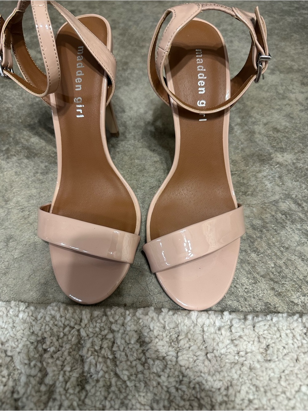 Madden Girl Blush Patent Ankle-Strap Heels